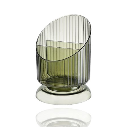 Oregelbunden cylinder sminkförvaringslåda plast grön