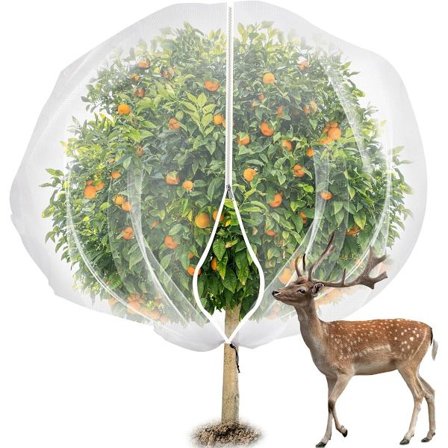 1 stk - 240*240 cm - Frukttrenett - m/ glidelås og snøring - hageplantenett - skadedyrkontrollpose