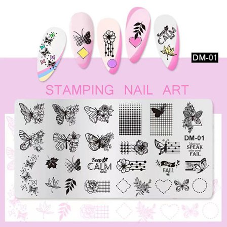 Søm Stempling Plader Udskrivning Stencil Manicure Art Stamp