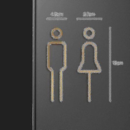 Mand Kvinde Metal Vægskilt Toiletdørskilt Vaskerum Etiket WC Skilt - Plaketter Skilte Guld