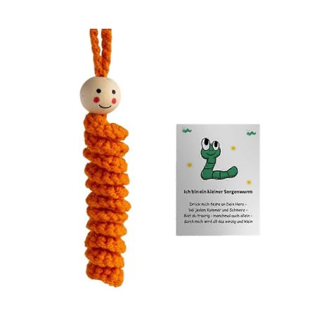 Oro Mask Stickdocka Handgjord Virkad Färgstark Garn Mask Leksak Ryggsäck Bil Backspegel Hängande Larv Dekoration Prydnad Hänge