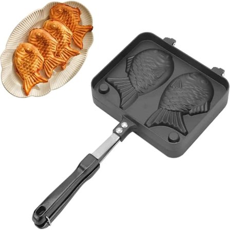 Stekpanna, Dubbelsidig Non-Stick Stekpanna Aluminium Dessertform 2-sidig Fiskformad Bakform