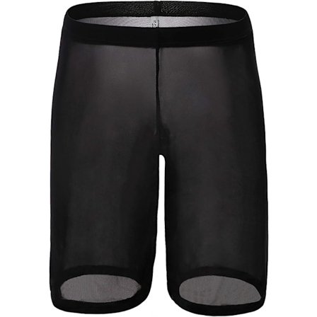 Genomskinliga shorts i mesh, lösa shorts, loungewear, underkläder, cover up, boxerkalsonger