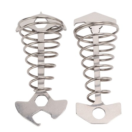 2 stk Anti-Trip Dekk-Festing Anker Fiskebein Formet Vindtau Strammer med Fjær for Utendørs Camping