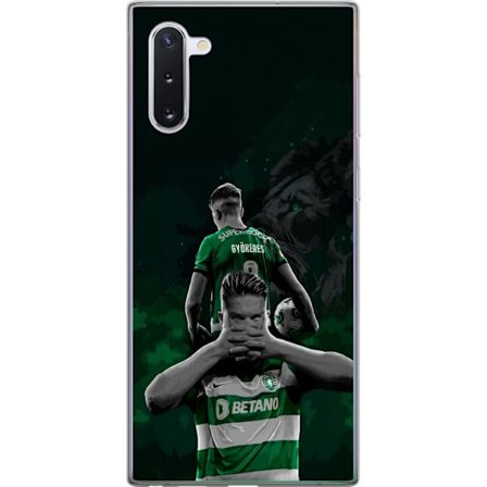 Kompatibelt Mobildeksel til Samsung Galaxy Note10 Neonmotiv med teksten "Gaming is in my DNA" på en blå og rød murvegg med en lysende DNA-spiral.