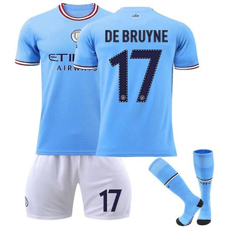 anchester City Champions League #17 De Bruyne Football Shirt Adults Kids Comfort