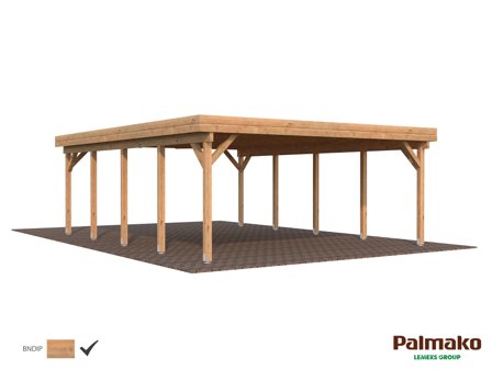Palmako Karl Carport 45,7 m²/inv. 40,6 m², brun impregnerad, Stugor & förråd