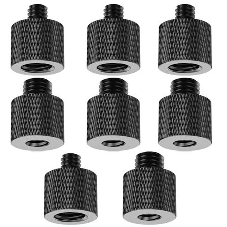 8 stk. Adapter Skruer, 1/4 Han til 3/8 Hun og 3/8 Han til 1/4 Hun