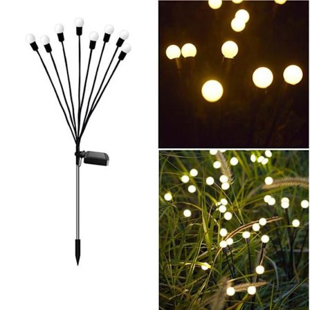 Solcellelamper LED for Plen Hagedekorative Varme Lys Åtte