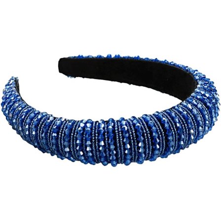 1 st Hårband Mode Vadderade Hårband Pärlstav Kristall Juvelerad Glittrande Hårband Svart Bling Hårbygel