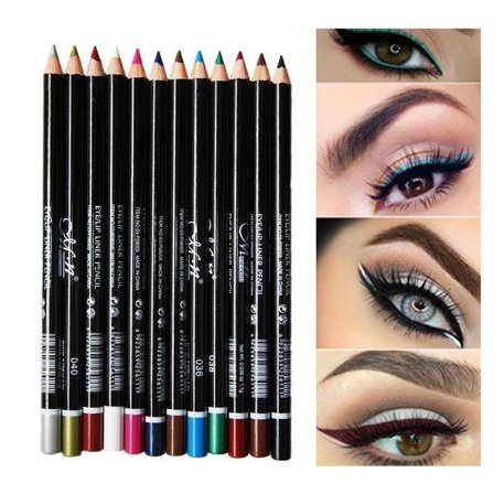 12kpl Eyeliner Lipliner silmäkynä huulikynä meikki