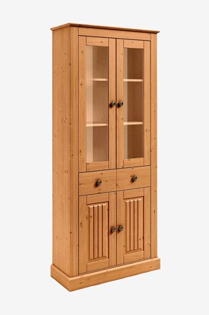 Loft24 - Mille Vitrine med 2 glassdører i furu - Brun - Skap - Fra Homeroom