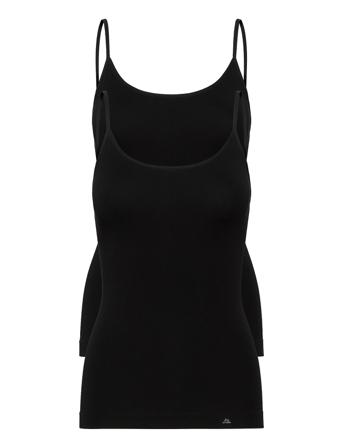 Womens Bamboo Strap Top 2-Pack T-shirts & Tops Sleeveless Musta Danish Endurance