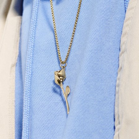 Egan | Collier La rose en métal doré pour hommes - Chaînes en acier