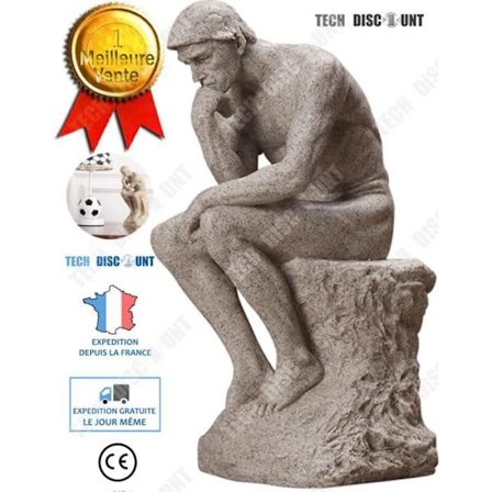 Dekorativ skulptur - TD - Tänkaren - Stengods - 11x14x26cm - Samtida - Inomhus