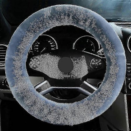 Zealand Uld Opvarmet Rat Cover Blødt Varmt Plys Universal 38cm Biltilbehør Grå blå