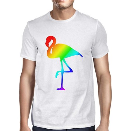1tee Miesten Flamingo Rainbow Pride T-paita