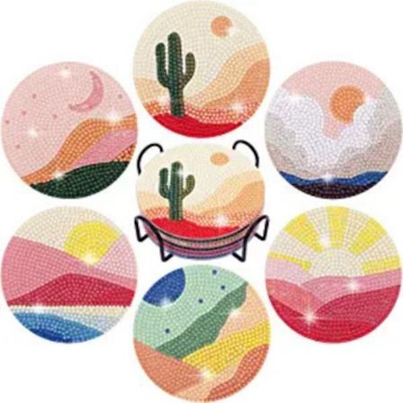 6 stk/sæt DIY diamantmaleri borddæksel Dækkeserviet A A