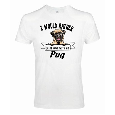 Pug Kikande hund t-shirt - Rather be with...