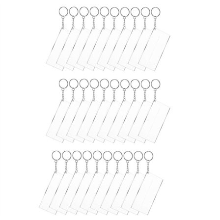 Sett med 30 akryl nøkkelring emner, akryl ornament for vinyl og DIY