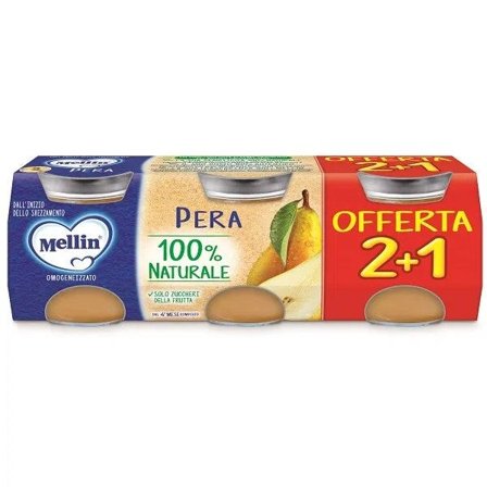 Mellin Omogeneizzato Alla Pera 3x100g 4Mesi+