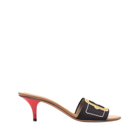 Marni, Buckle-Knit Slip-On Sandals Czarny, Kobieta, Rozmiar: 37 EU