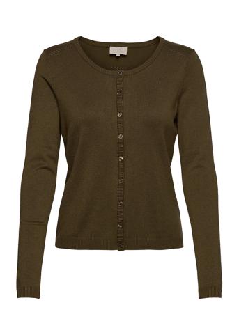 New Laura Cardigan Stickad Tröja Cardigan Grön Minus