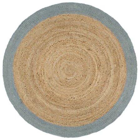 vidaXL Handgjord jutematta med olivgrön kant 210 cm