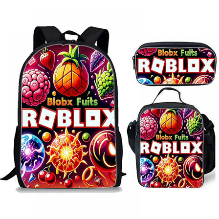 3 stk ROBLOX SPILL ROBLOX Morsom Campus Ryggsekk, Unisex Skolestart Justerbar Ryggsekk, Fanegave-49 Backpack 2