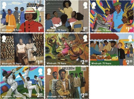 England 2023 - Windrush 75 år - Postfrisk sæt 8v
