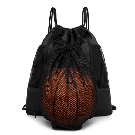 Kvinner jente ryggsekk skulderveske skolesekk Basketball Fotball Volleyball Multifunksjonell snøring Uavhengig avtagbar Tennis Black