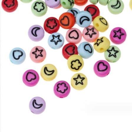 300 stk. flate runde akrylperler blomsterperler