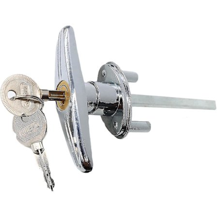 Garasjeportlås med nøkkel, T-håndtaksett med 2 nøkler, universell lås for skur, T-håndtak