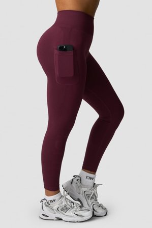 ICANIWILL - Define Seamless Pocket Tights Dark Mahogany - Trikoot - Naiset - Treenivaatteet ICIW:ltä