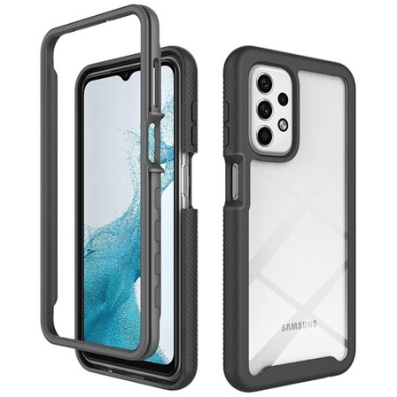 SKALO Samsung A23 5G Iskunkestävä Clear Hybridi Suojakuori - Musta