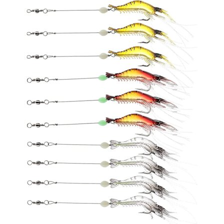 10 stk Plast Reke Fiske Lokkemiddel For Bass Ørret Lokkemiddel