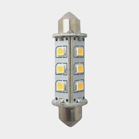 Lampa LED 1852-Marine, 10 - 36 V DC, 1.2 W, Ø13 x 42 mm, rurkowa / pinol, z ciepłym białym światłem, 2-pack - Jachtowa
