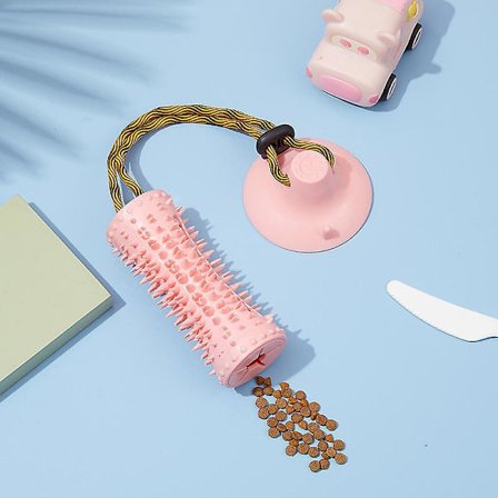 Sugekop Legetøj til Hunde, Interaktiv Træklegetøj til Hunde med Sugekop, Mad Dispenser Bold Legetøj, Hunde Tyggelegetøj, Uforgængeligt Hunde Legetøj