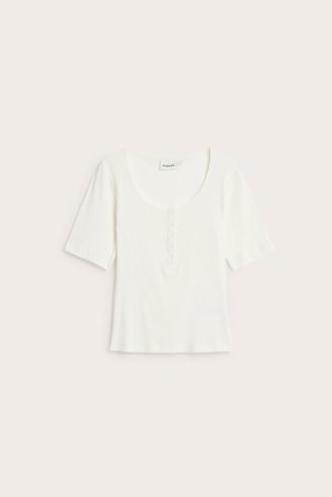 Kappahl | Prążkowany top Offwhite S | Offwhite