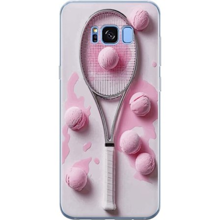 Kompatibel Mobilcover til Samsung Samsung Galaxy S8 Rosa glaskugler og tennisketsjer i et kreativt stillbillede med legende popfølelse og moderne des
