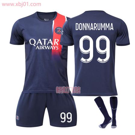 23-24 Paris Saint-Germain Hjemmetrøje 99 Donnarumma Ny sæson Seneste Voksne Børnetrøje Fodbold Adult XS(160-165cm)