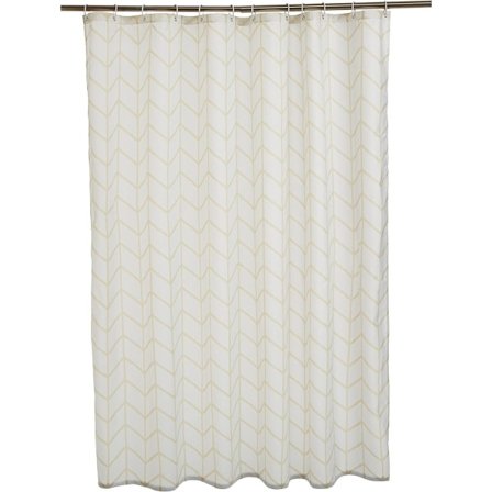Printed tyg duschdraperi 180 x 200 cm Chevrons Beige