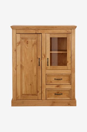 Loft24 - Highboard Selma 1 glassdør/1 dør/2 skuffer - Brun - Skap - Fra Homeroom