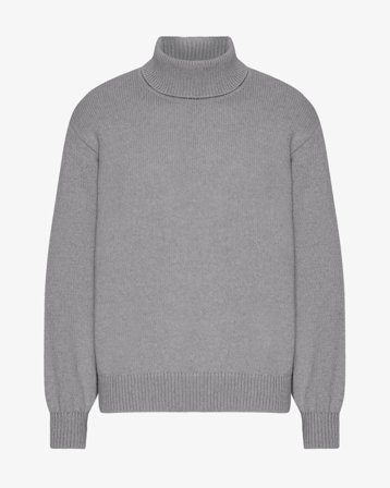 Merino Wool Turtleneck - Heather Grey XS