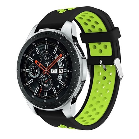 Samsung Galaxy Watch (46mm) klockarmband silikon dubbelfärgad – Svart och grön