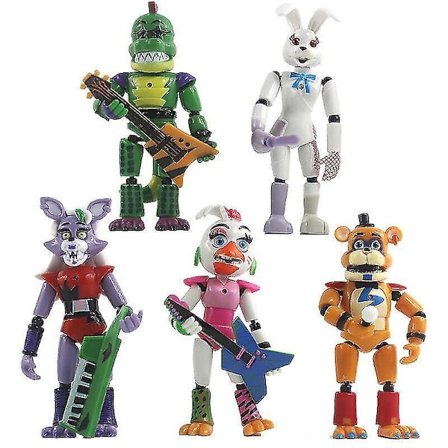 5 stk. Fnaf Freddy Bear Figurer Modell 13cm PVC Lys Freddy Anime Figur Leker