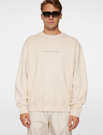 J. Lindeberg Callan Logo Crew Neck - Cream - S