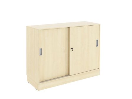 DENORD DESIGN Skjutdörrskåp 2xA4 1200 mm björk - Lyreco - Kontorsmöbler och inredning - Skåp och hyllor - Skåp