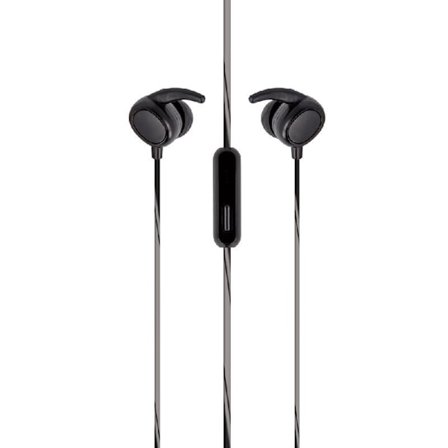 In-ear Stereo Sporthörlurar med Mikrofon, 3,5 mm kontakt - Svart