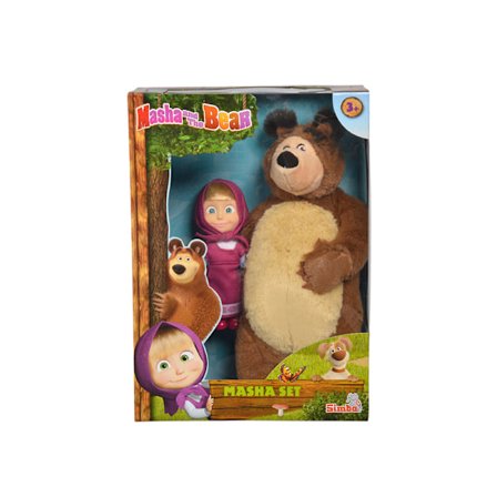 MashaBear Masha og Bjørn Dukke Plyslegetøj Pige Børnefødselsdagsgave Plys Bjørn Klem